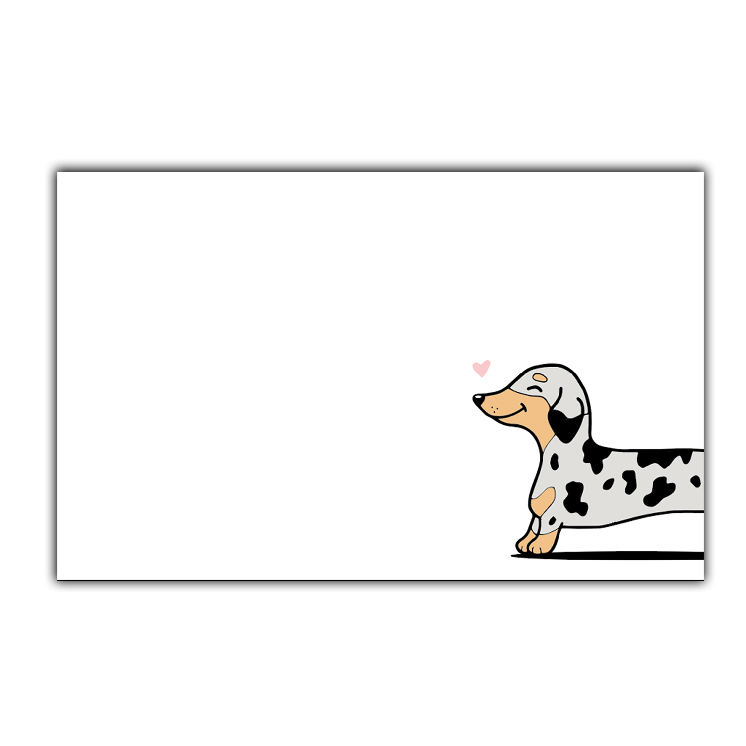 Kiss and Punch - Wiener Dachshund Dog Minis™ - Flat Notecard Set of 60 
