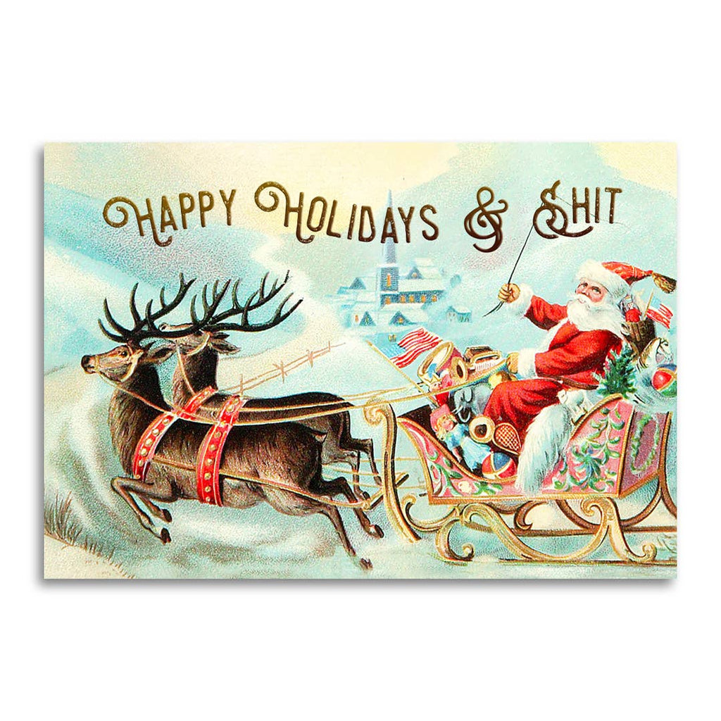 Bad Betty Greeting Co. - Happy Holidays & Shit - Funny Adult Christmas Card
