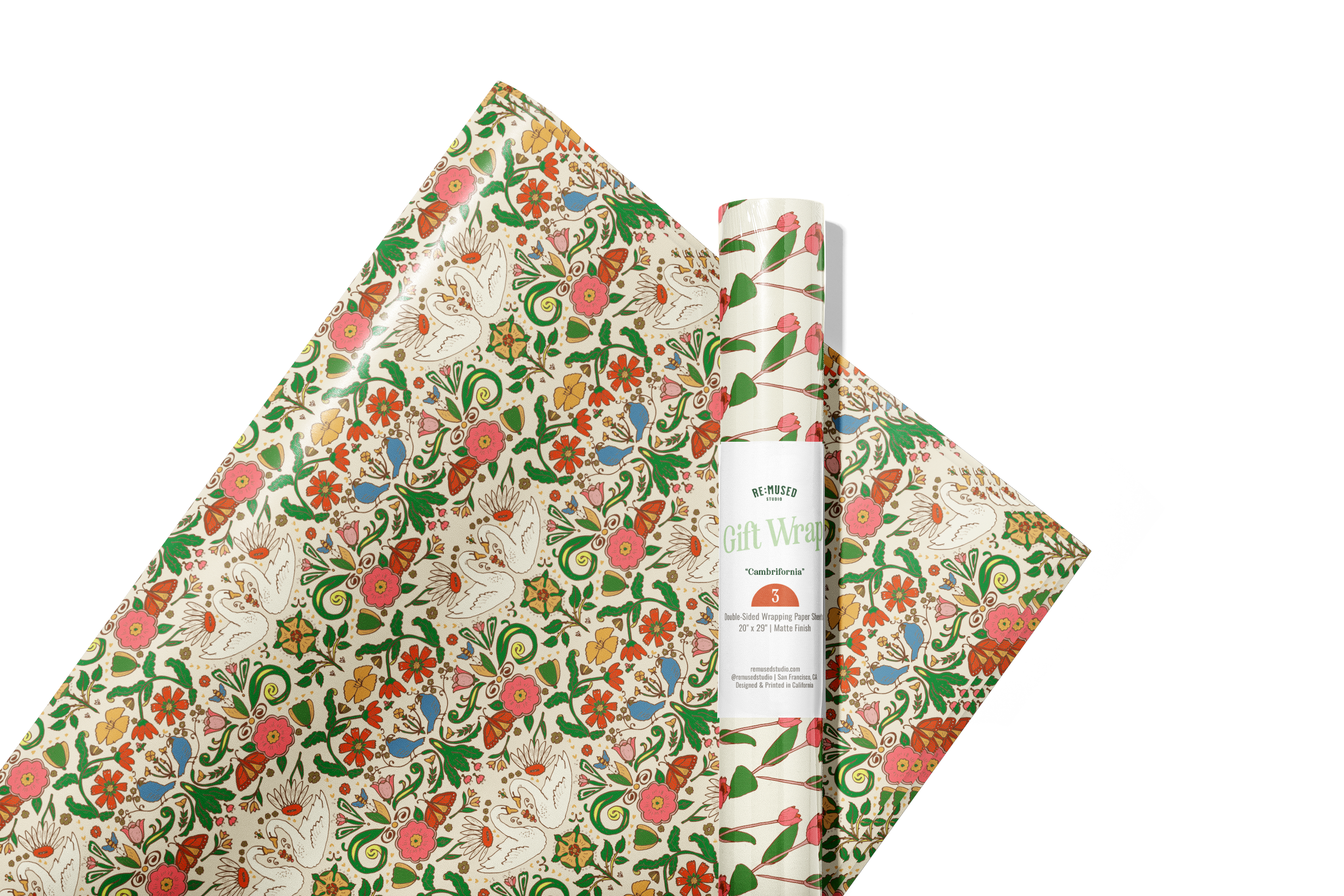re:mused studio - Cambrifornia Gift Wrap Sheet – Double Sided