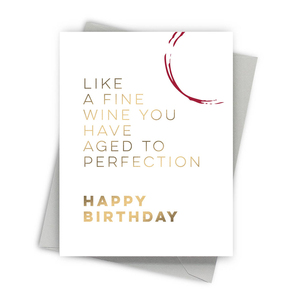 Fine Moments - Wine Aged to Perfection – Modern Birthday Card