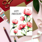 Morgan Swank Studio - Peonies Floral Anniversary Card