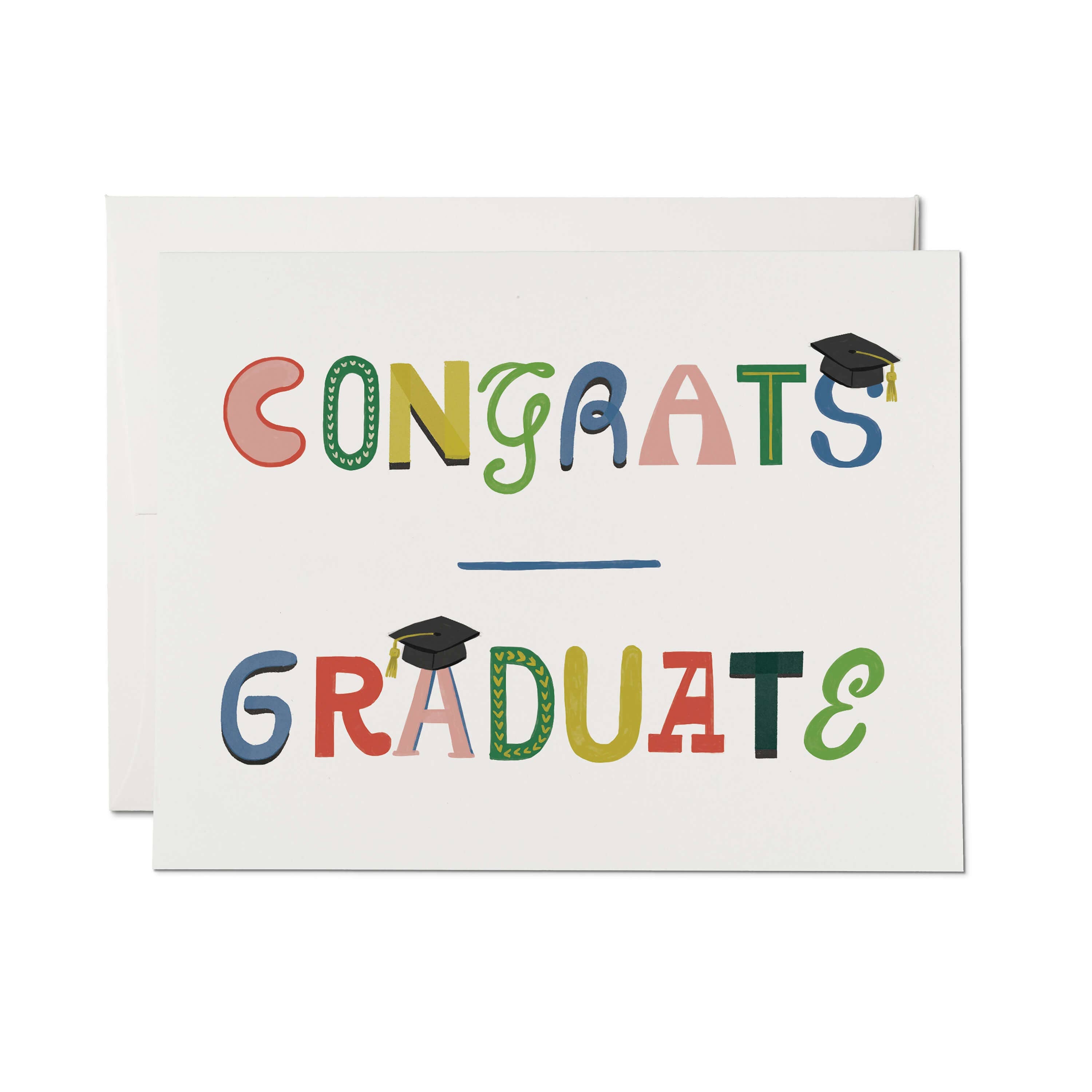 Red Cap Cards - Graduate Typography greeting card