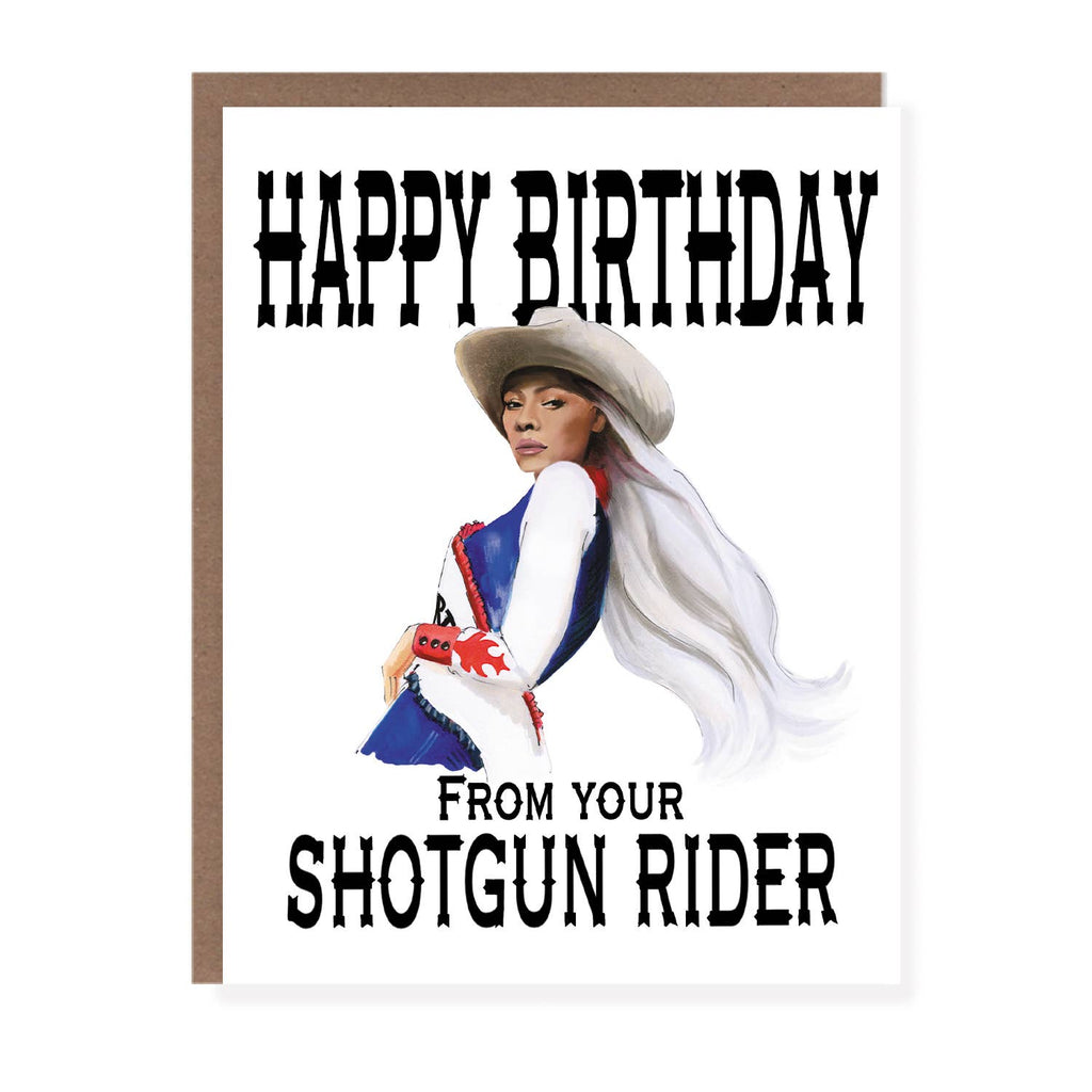 Morgan Swank Studio - Shotgun Rider Cowboy Bey | Pop Culture Birthday Card