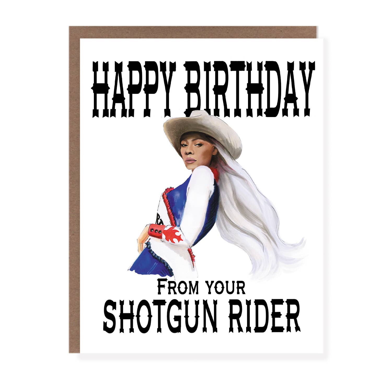 Morgan Swank Studio - Shotgun Rider Cowboy Bey | Pop Culture Birthday Card