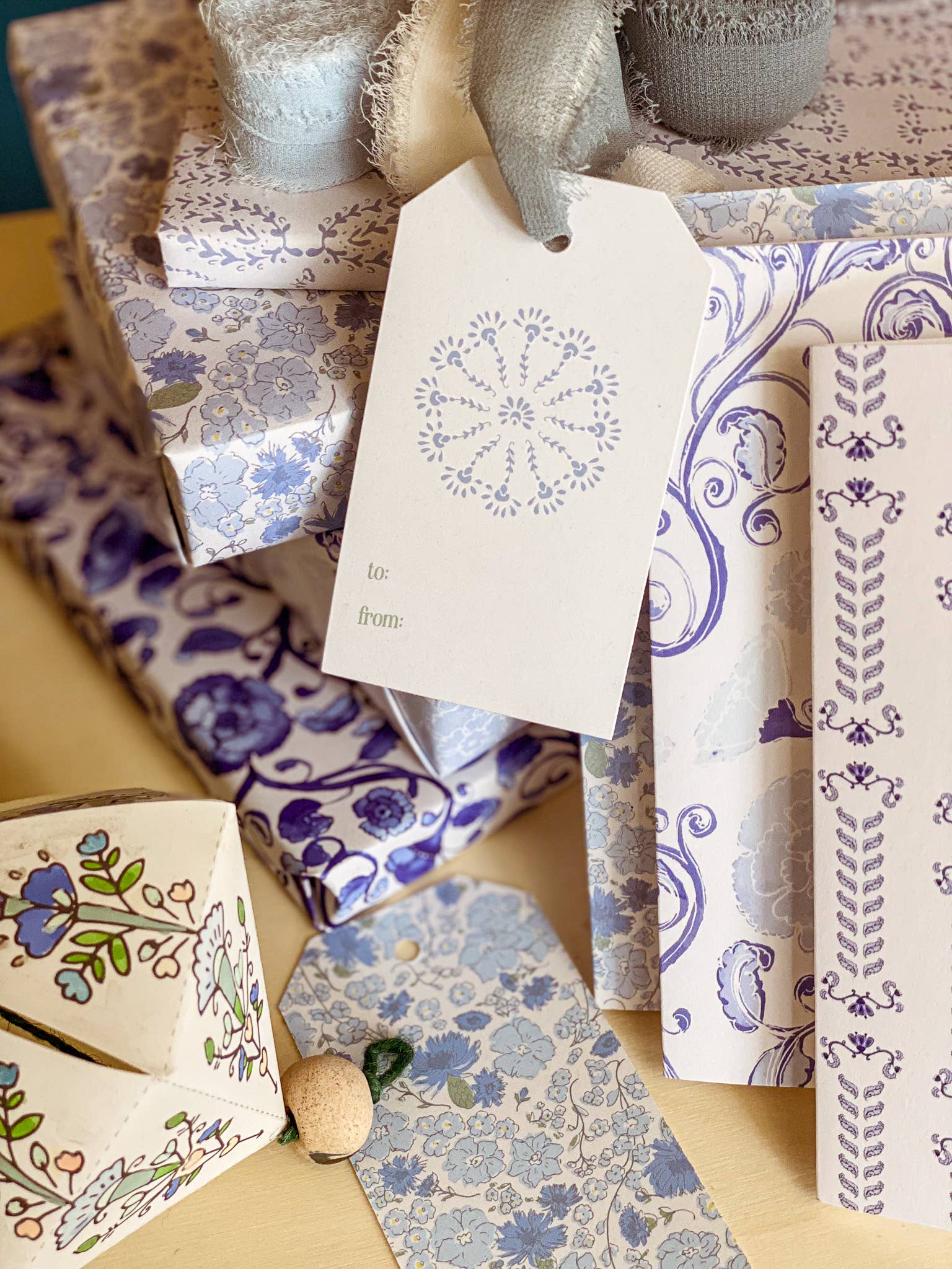 re:mused studio - Cornflower Meadows Gift Wrap Sheet – Double Sided