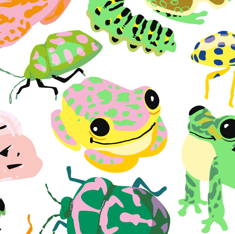 Noi Publishing - Bugs and frogs wrap flat sheet