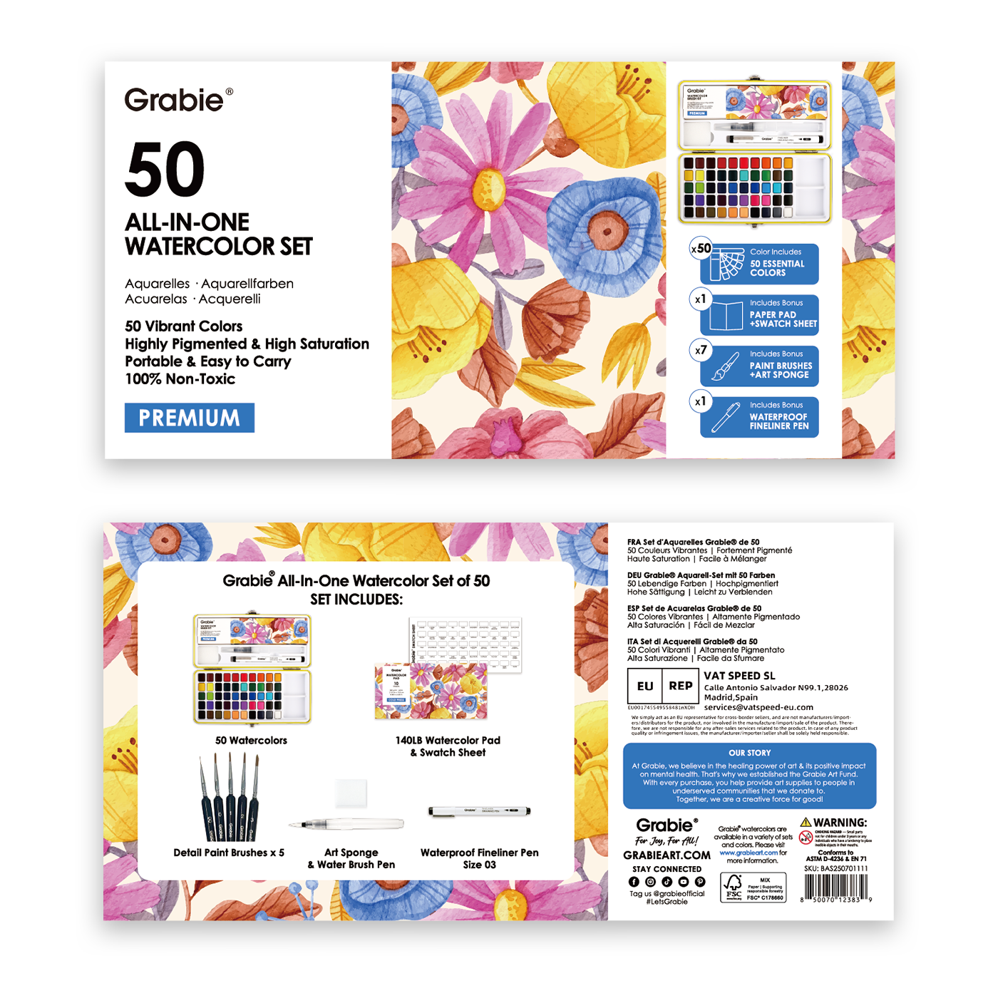 Grabie - Grabie All-In-One Premium Watercolor Set of 50
