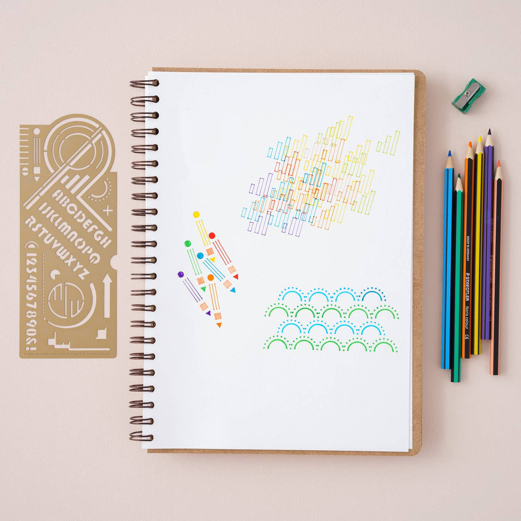 Another Studio - Bauhaus design, Craft Art Drawing Stencil in Brass Metal