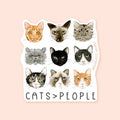 Almeida Illustrations - Cats > People Sticker | Funny Cat Sticker