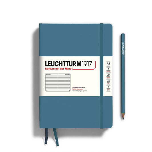 Leuchtturm1917- Notebooks - Medium (A5): Stone Blue / Hardcover / Ruled