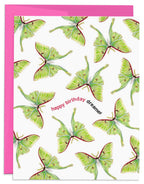J6R6 - Luna Moth Birthday Card