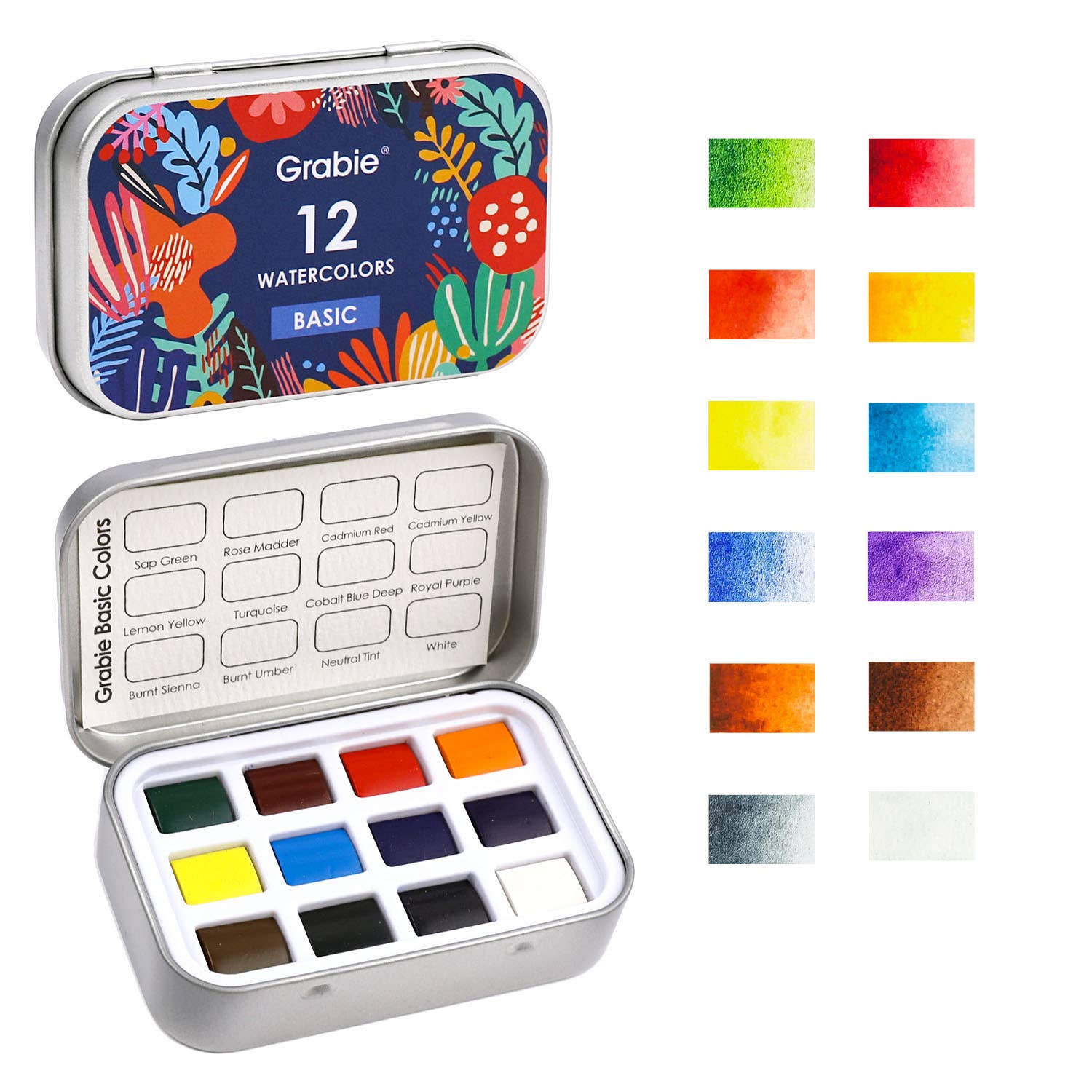 Grabie - Watercolor Pocket Set of 12 - Essential Colors