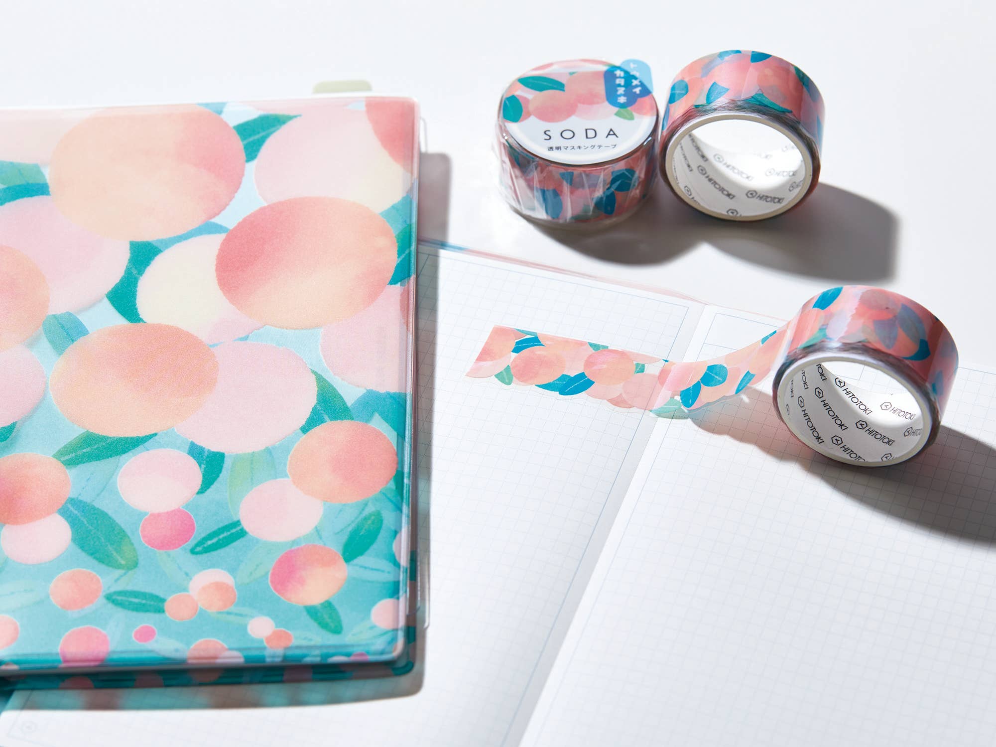 HITOTOKI by KING JIM - SODA transparent Masking Tape: Peach