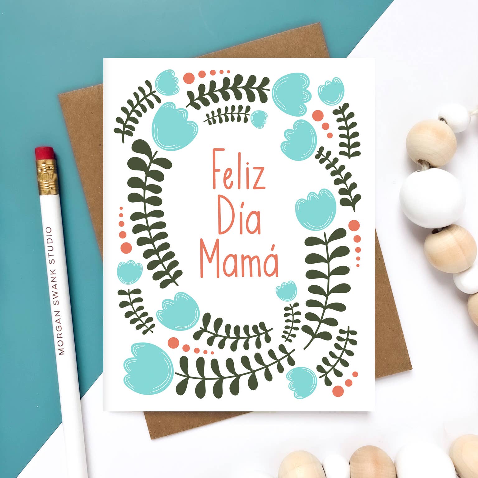 Morgan Swank Studio - Feliz Dia Mama Wreath | Spanish Mother's Day Card
