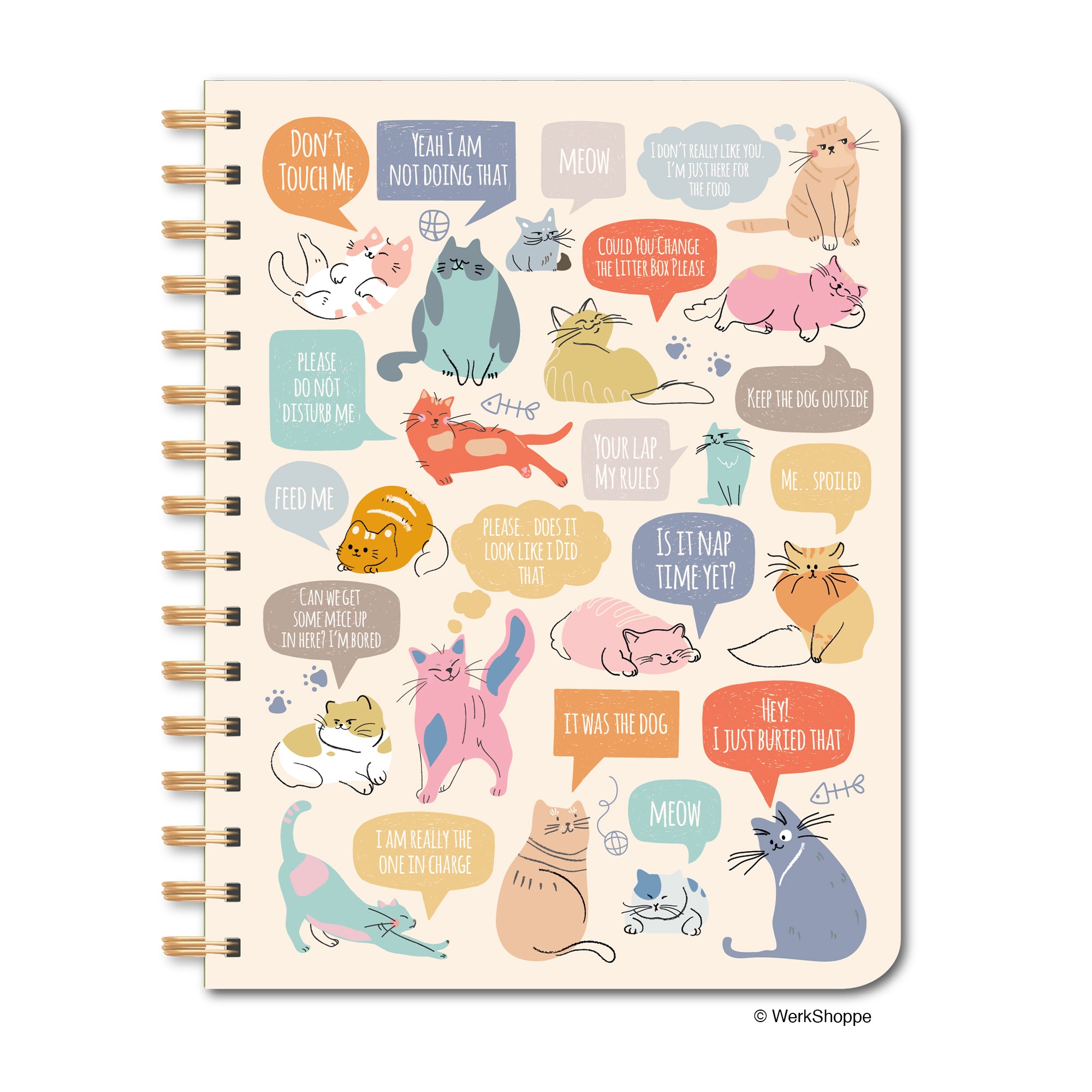 Werkshoppe, If Cats Could Talk Spiral Notebook