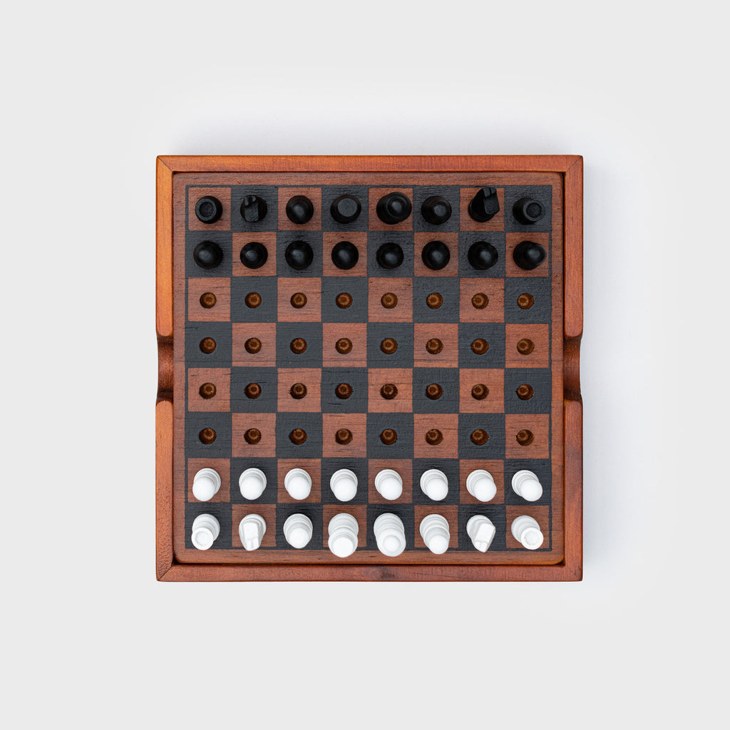 Iron & Glory Wooden Chess & Checkers Set