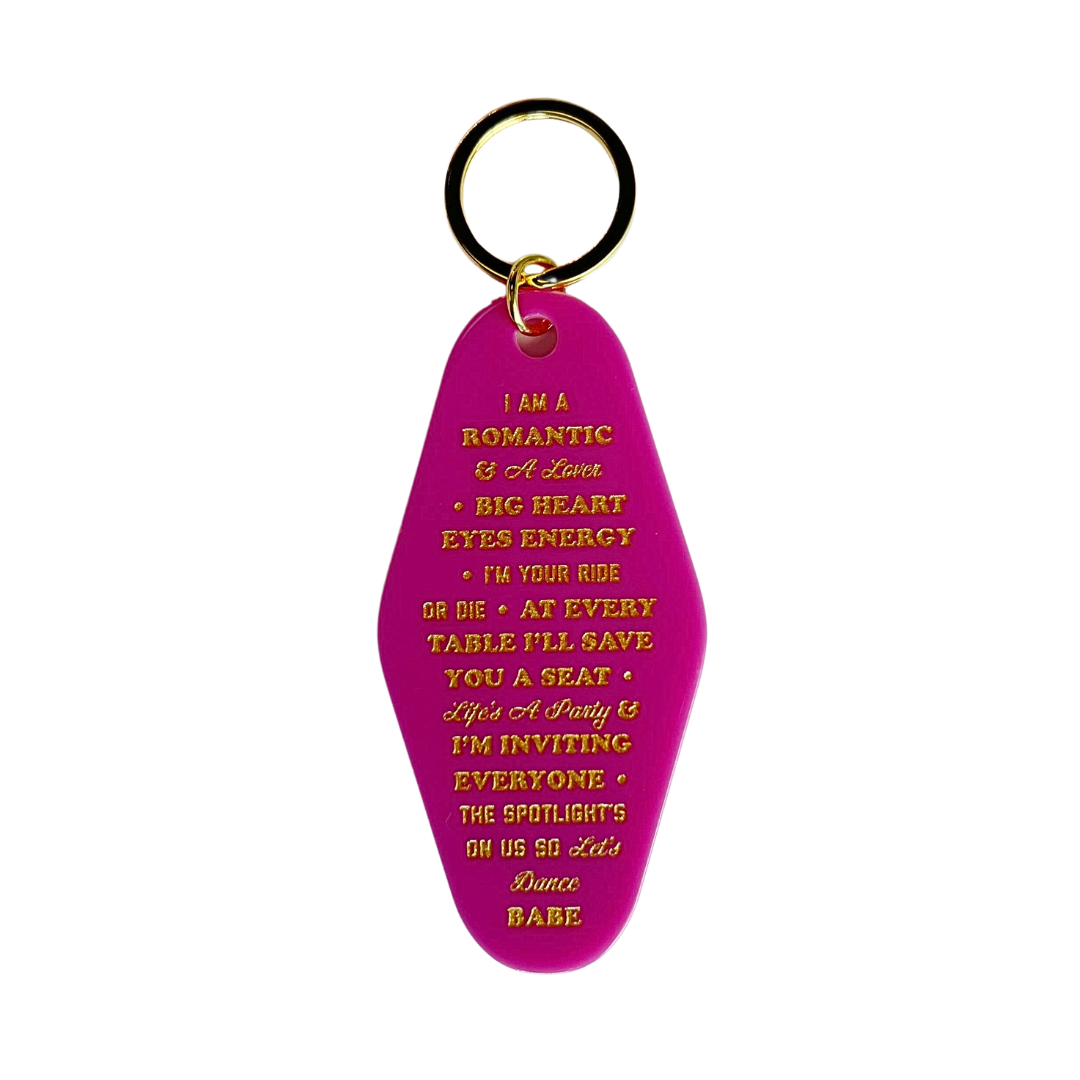 GOLDEN GEMS, KEYCHAIN, LOVER MANTRA (PINK)