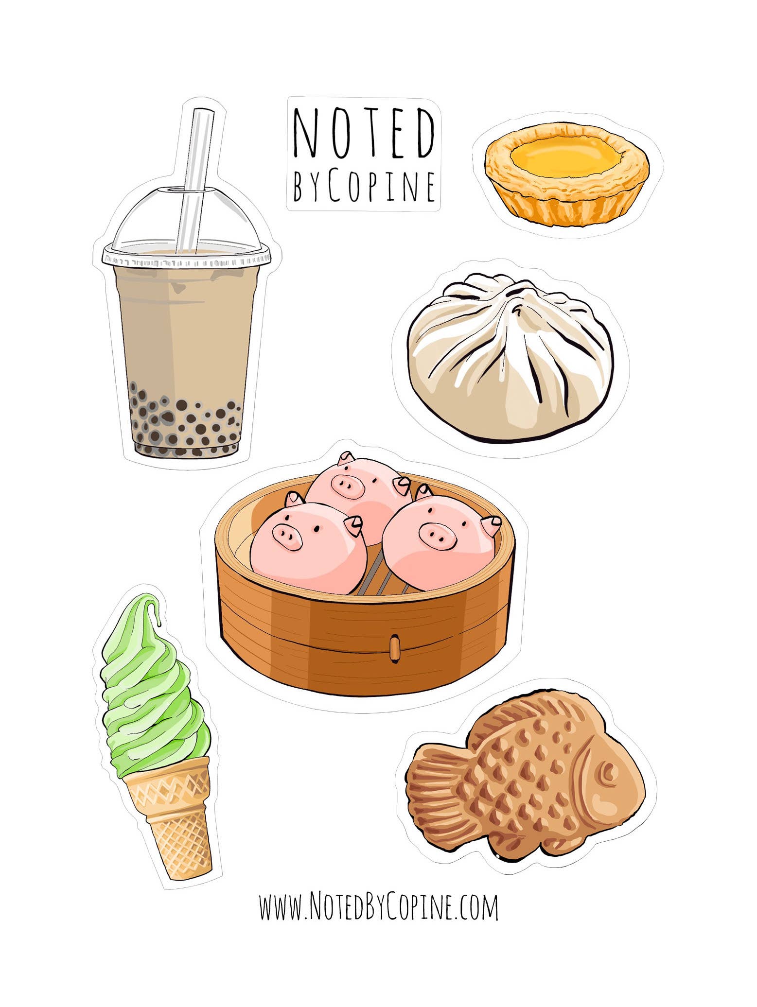Noted By Copine - Dim Sum Sticker Sheet