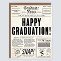 Morgan Swank Studio - Vintage Newspaper Punny Graduation Card