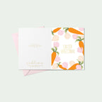 Sublime & Co. - Easter Greetings Card With Carrots And Spring Flowers