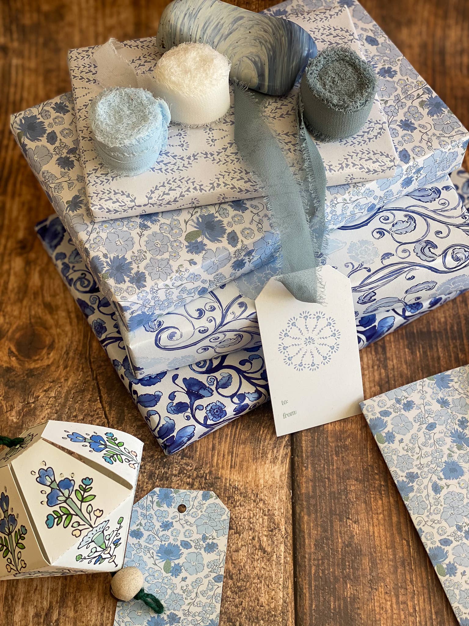 re:mused studio - Cornflower Meadows Gift Wrap Sheet – Double Sided