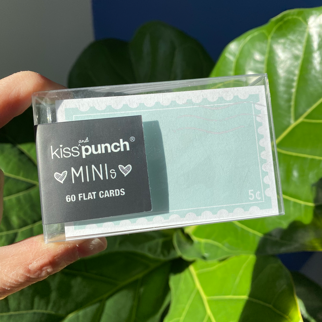Kiss and Punch - Seafoam Forever Stamp Minis™ - Flat Notecard Set of 60 