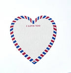 LA PAPER LOVER - Hello -Thank You -I love you Letterpress heart shaped card