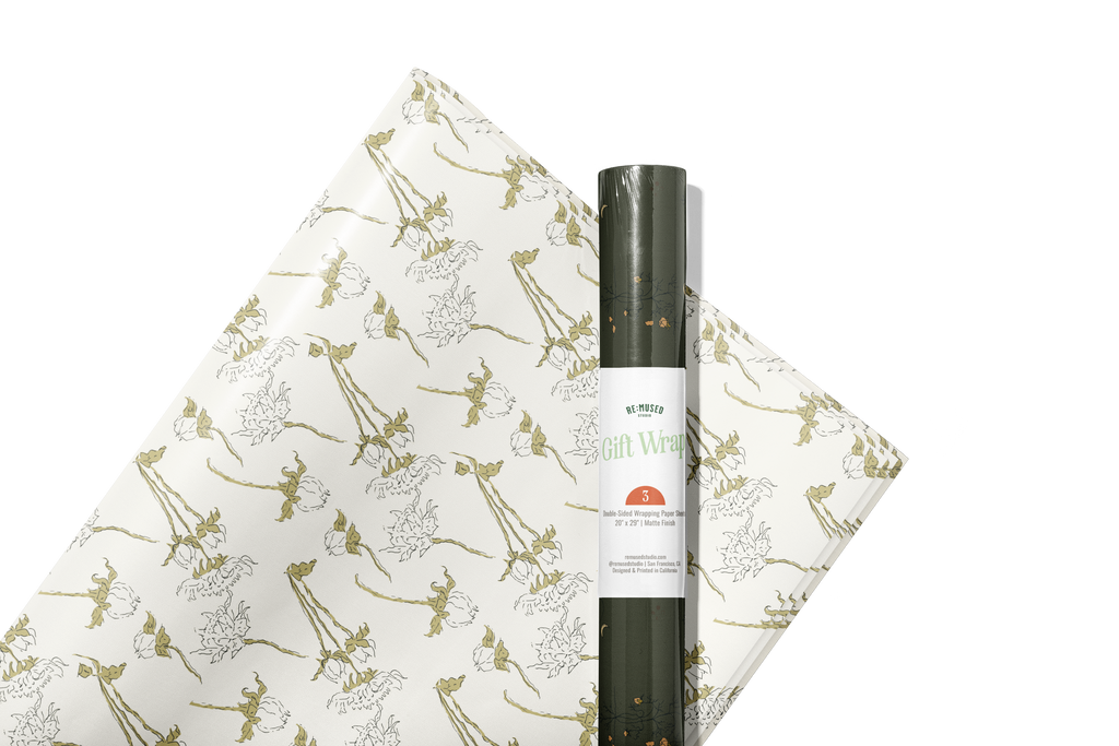 re:mused studio - Spooky Blooms Gift Wrap Sheet – Double Sided