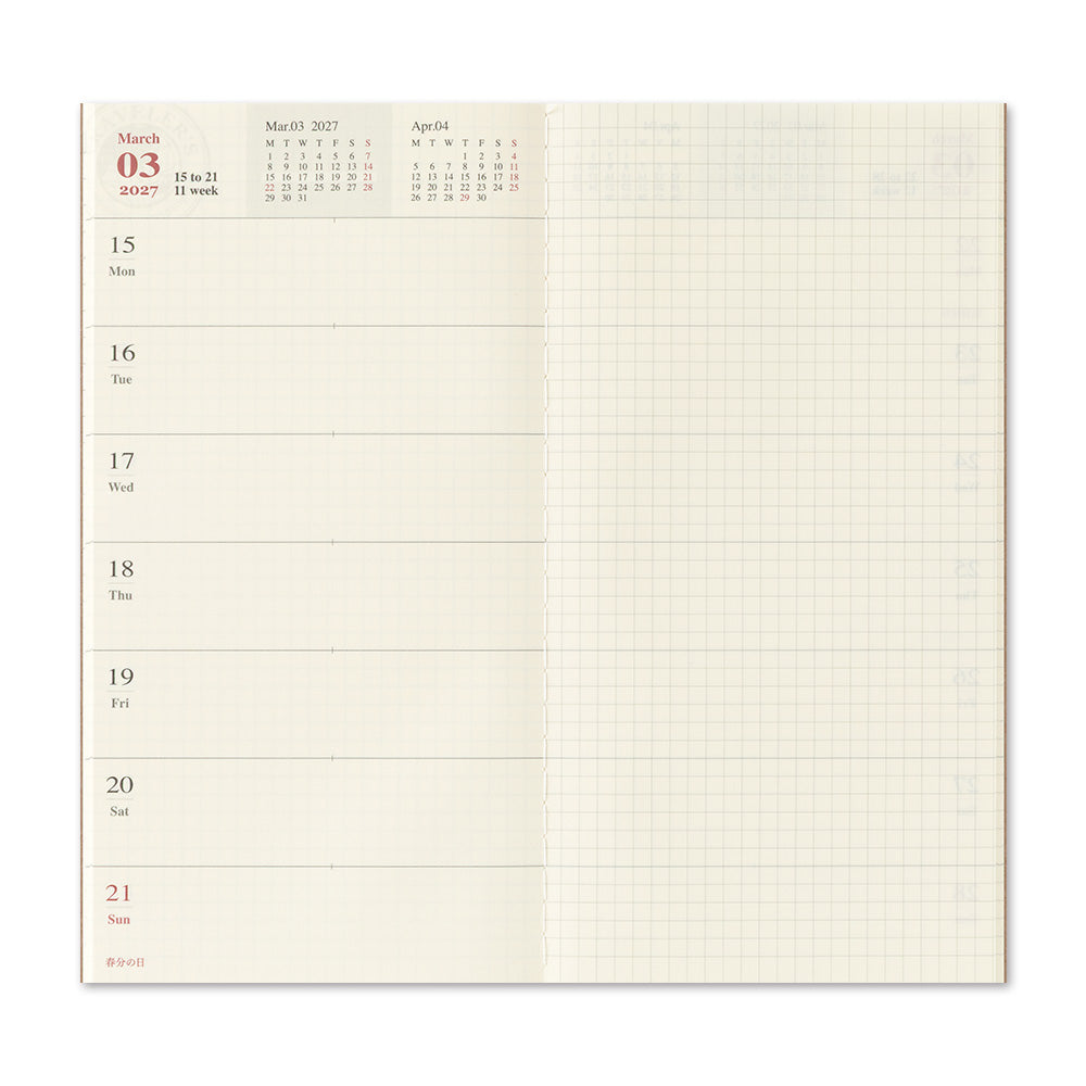 Traveler's Company 2027 Weekly + Memo - Regular Size
