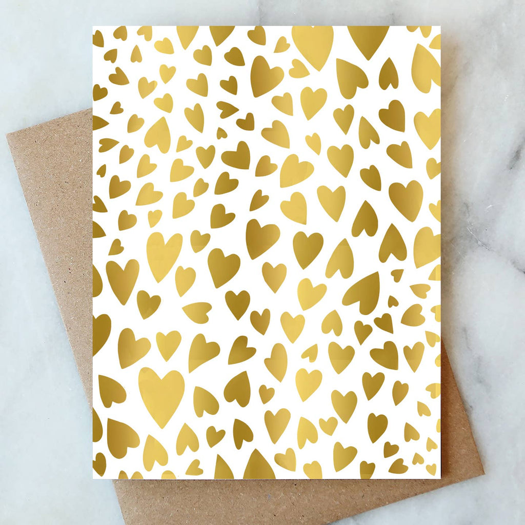 Abigail Jayne Design - Gold Hearts Greeting Card | Valentine Love Friendship