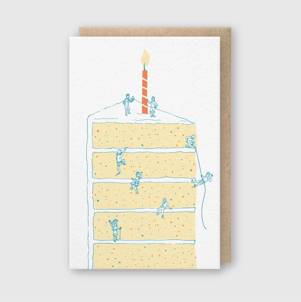 Pike Street Press - Letterpress Birthday Greeting Card – Cake Climbers: 3.5" x 4.875"