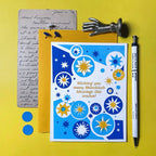 Pier Six Press - Hanukkah Blessings - Jewish  Risograph Holiday Card 