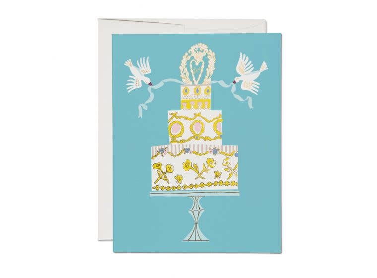 Red Cap Cards - Love Cake Wedding Greeting Card