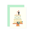 The Little Red House - Wedding Cake Wedding Card with Envelope