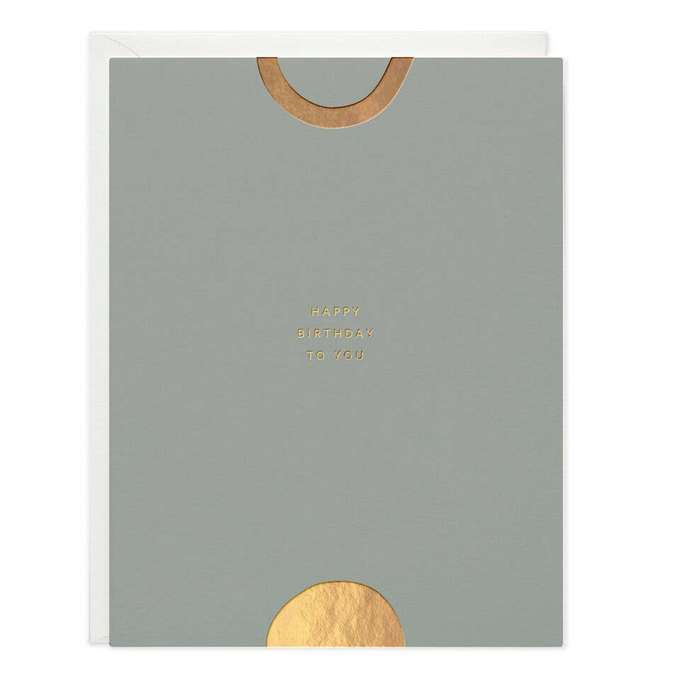 Ramona & Ruth - Happy Birthday Gold Shapes Greeting Card