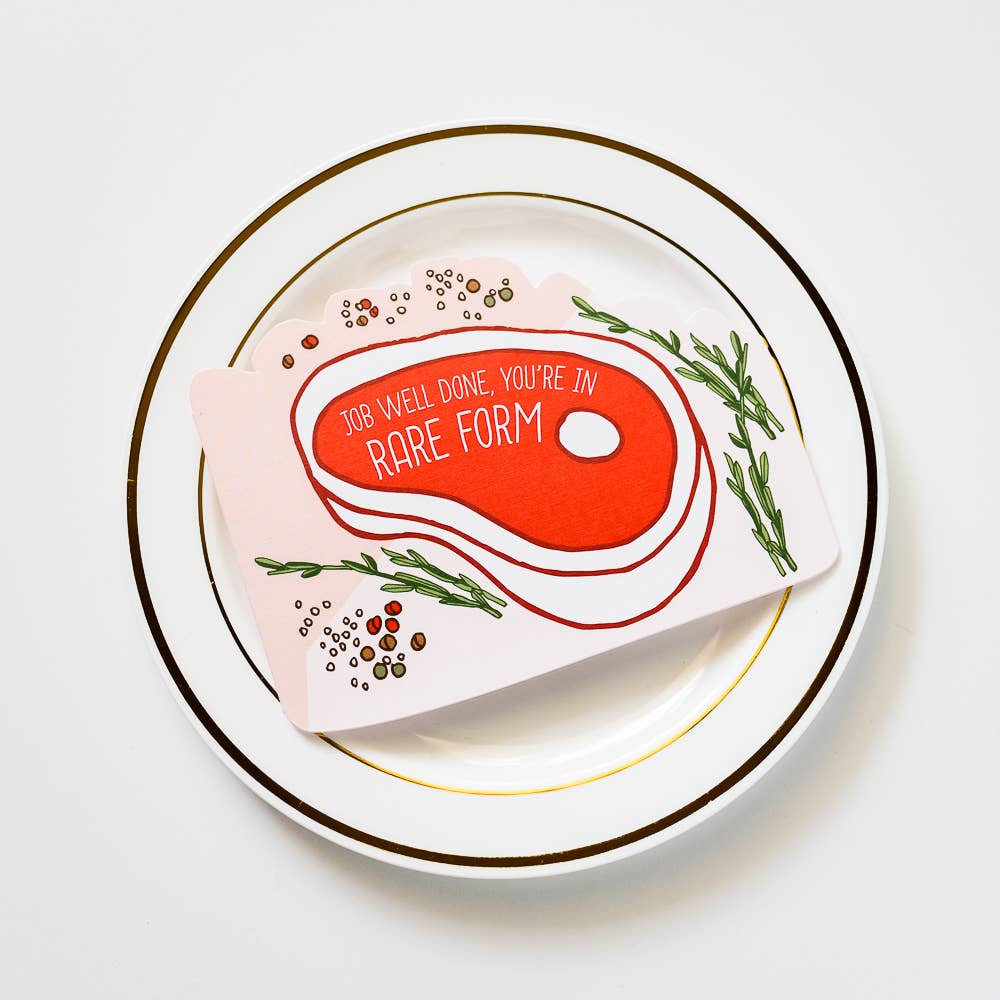 ILOOTPAPERIE - You're in Rare Form Steak Die Cut Congratulations Card