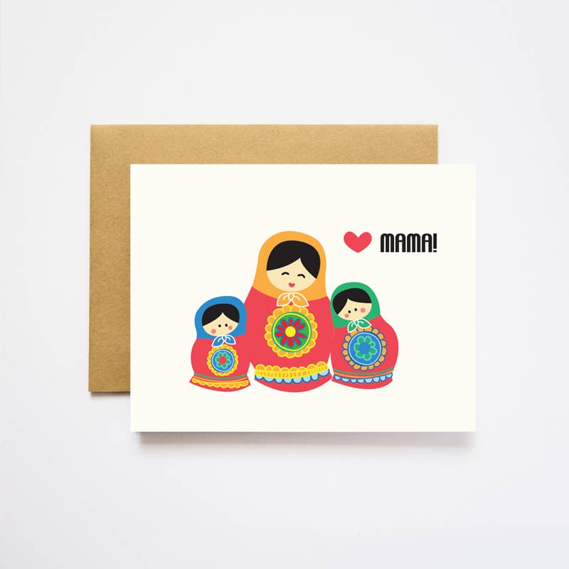 ILOOTPAPERIE - Babooshka Doll Mother's Day Greeting Card: 4.25" x 5.5"
