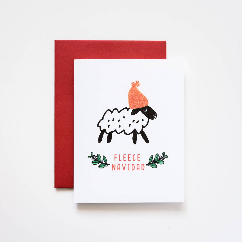 ILOOTPAPERIE - Fleece (Feliz) Navidad Greeting Card: 4.25" x 5.5"