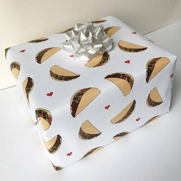 Steel Petal Press - Taco Gift Wrapping Paper - Roll of 3 Sheets