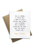 Tiramisu Paperie - Snarky Birthday - OK, So I Fucked Up Birthday Greeting Card