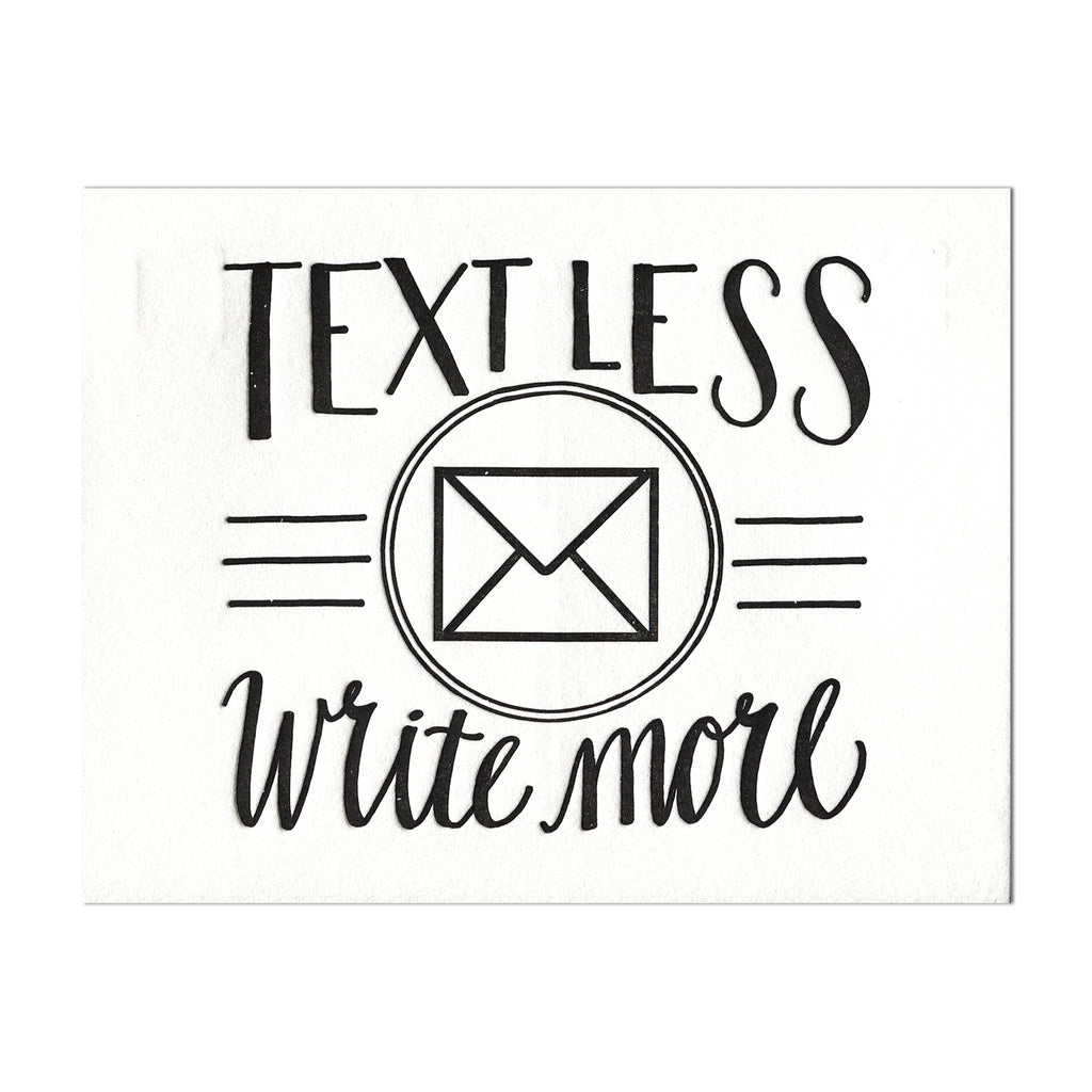 INK MEETS PAPER - Text Less. Write More. - postcard