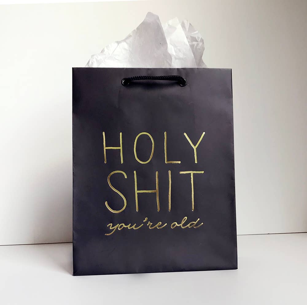 Steel Petal Press - Holy Shit Old Gift Bag - Metallic Foil-Stamped Gift Bag