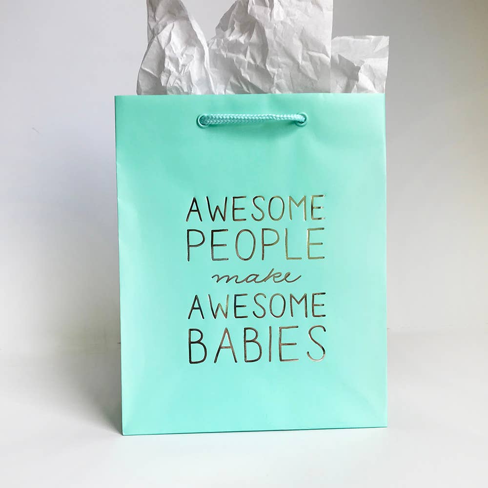 Steel Petal Press - Awesome Babies Gift Bag - Metallic Foil-Stamped Gift Bag