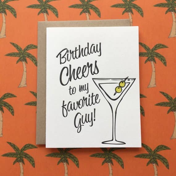 Lucky Bee Press - Happy Birthday Cheers - letterpress card