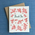 Lucky Bee Press - Thank You Roses Card - letterpress card