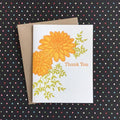 Lucky Bee Press - Thank You Yellow Dahlia - letterpress card