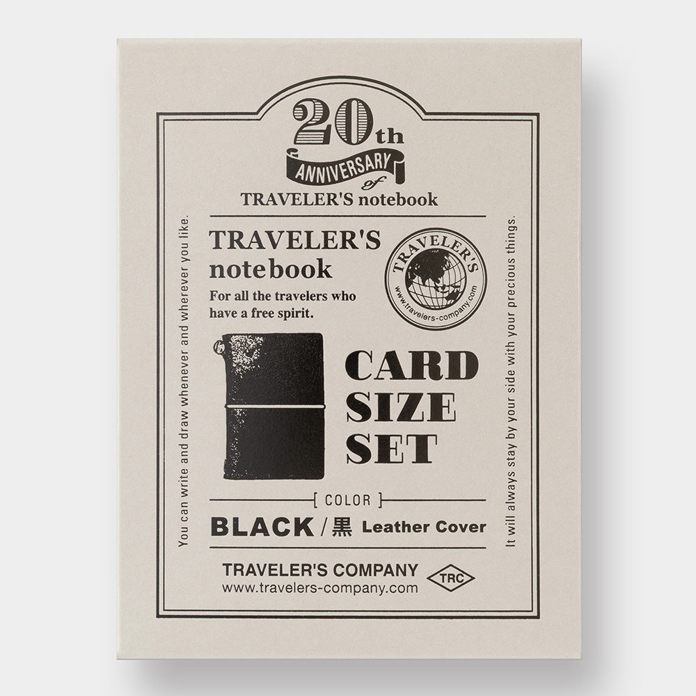 Traveler's Company, Notebook 20th Anniversary, Card Size Set, Black