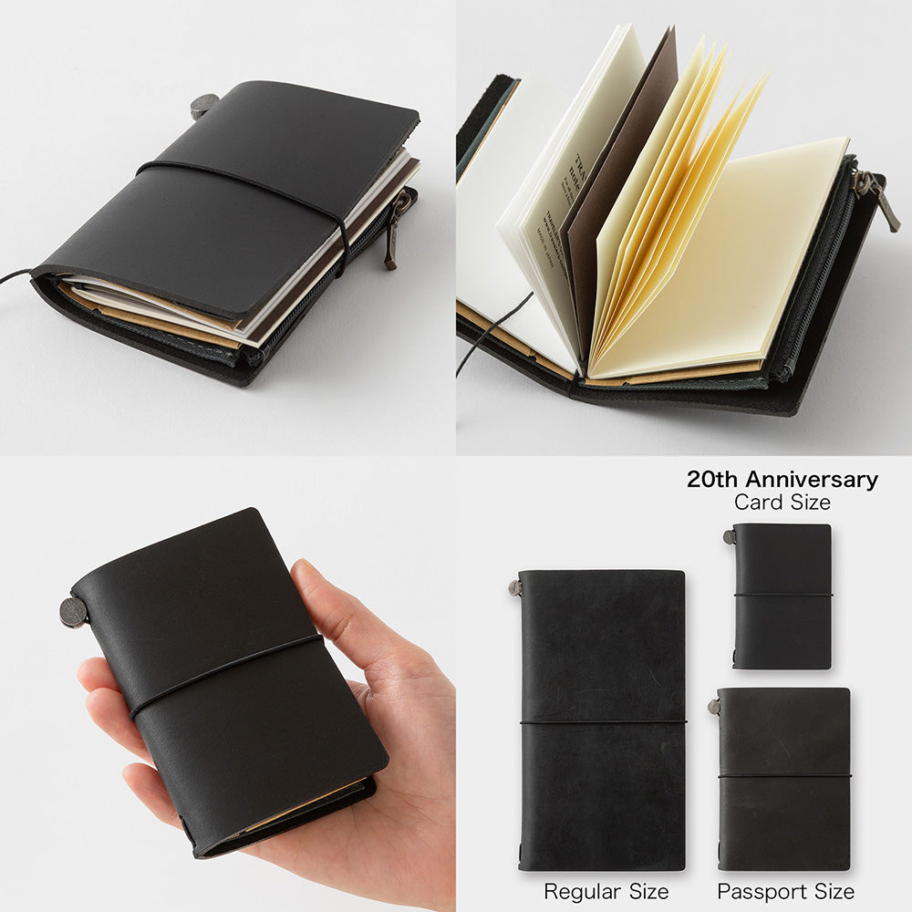 Traveler's Company, Notebook 20th Anniversary, Card Size Set, Black
