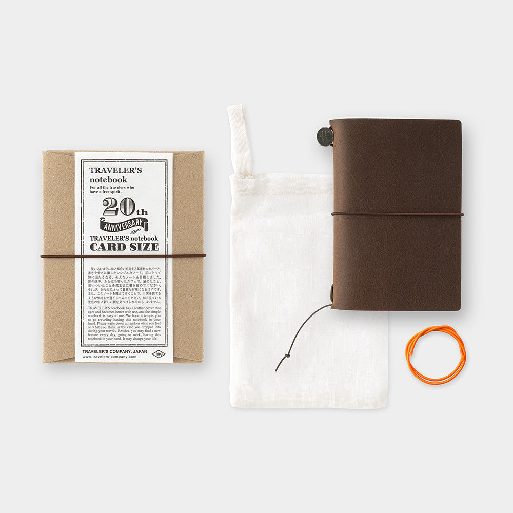 Traveler's Company, Notebook 20th Anniversary, Card Size Set, Brown