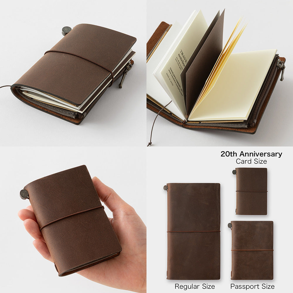 Traveler's Company, Notebook 20th Anniversary, Card Size Set, Brown